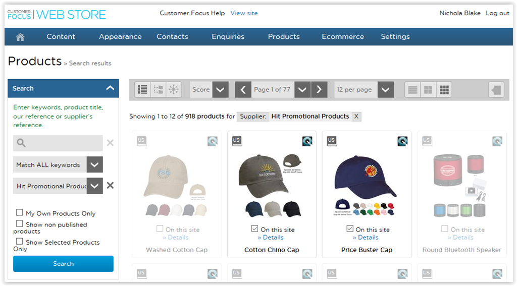 Products - Selecting Products